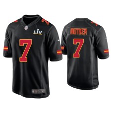 Men's Kansas City Chiefs #7 Harrison Butker Super Bowl LV Black Game Fashion Jersey