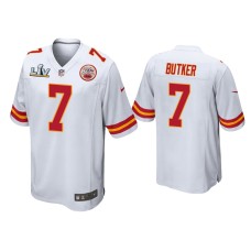 Men's Kansas City Chiefs #7 Harrison Butker Super Bowl LV White Game Jersey