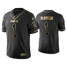 Men's Kansas City Chiefs #1 Golden Edition Vapor Limited Jerick McKinnon Black Jersey