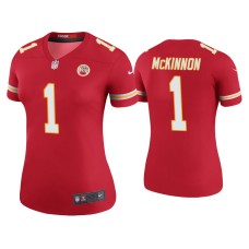 Women's Kansas City Chiefs #1 Color Rush Legend Jerick McKinnon Red Jersey