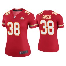 Women's Kansas City Chiefs #38 Color Rush Legend L'Jarius Sneed Red Jersey