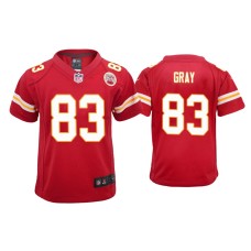 Youth Kansas City Chiefs #83 Noah Gray Red Game Jersey