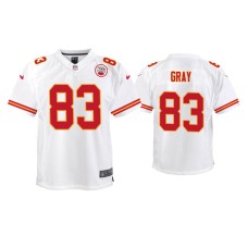 Youth Kansas City Chiefs #83 Noah Gray White Game Jersey