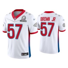 Men's Kansas City Chiefs #57 Orlando Brown Jr. 2022 AFC Pro Bowl White Game Jersey