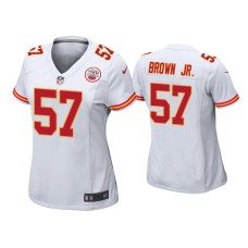 Women's Kansas City Chiefs #57 Orlando Brown Jr. White Game Jersey