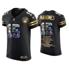 Men's Kansas City Chiefs #15 Patrick Mahomes Black Career Highlights Jersey