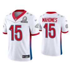 Men's Kansas City Chiefs #15 Patrick Mahomes 2022 AFC Pro Bowl White Game Jersey