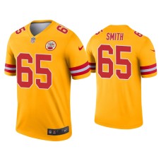 Men's Kansas City Chiefs #65 Trey Smith Gold Inverted Legend Jersey