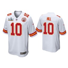 Men's Kansas City Chiefs #10 Tyreek Hill Super Bowl LV White Game Jersey