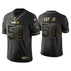 Men's Kansas City Chiefs #50 Golden Edition Vapor Limited Willie Gay Jr. Black Jersey