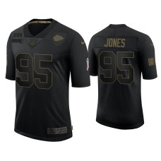 Men's Kansas City Chiefs #95 Chris Jones Black 2020 Salute To Service Limited Jersey