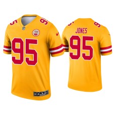 Men's Kansas City Chiefs #95 Chris Jones Yellow Inverted Legend Jersey