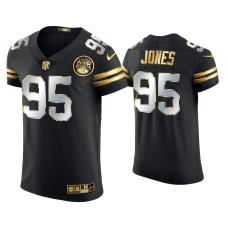 Men's Kansas City Chiefs #95 Chris Jones Black Golden Edition Elite Jersey