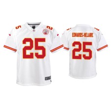 Youth Kansas City Chiefs #25 Clyde Edwards-Helaire White Game Jersey