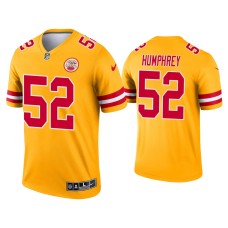 Men's Kansas City Chiefs #52 Creed Humphrey Yellow Inverted Legend Jersey