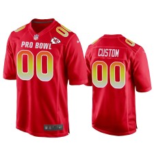 Men's Kansas City Chiefs #00 Custom AFC Nike Game Red Jersey - 2019 Pro Bowl