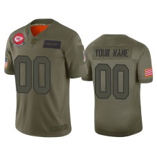 Men's Kansas City Chiefs #00 Custom Camo 2019 Salute to Service Limited Jersey