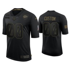 Men's Kansas City Chiefs #00 Custom Black 2020 Salute To Service Limited Jersey