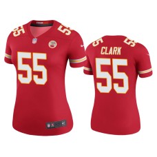 Women's Kansas City Chiefs #55 Color Rush Legend Frank Clark Red Jersey