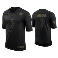 Men's Kansas City Chiefs #7 Harrison Butker Black 2020 Salute To Service Limited Jersey