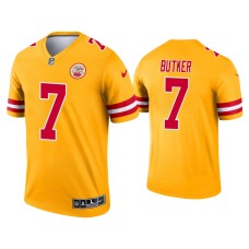 Men's Kansas City Chiefs #7 Harrison Butker Yellow Inverted Legend Jersey