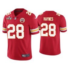 Men's Kansas City Chiefs #28 Abner Haynes Super Bowl LV Red Vapor Limited Jersey