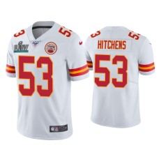 Men's Kansas City Chiefs #53 Anthony Hitchens Super Bowl LIV White Vapor Limited Jersey