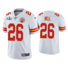 Men's Kansas City Chiefs #26 Bobby Bell Super Bowl LV White Vapor Limited Jersey