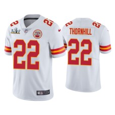 Men's Kansas City Chiefs #22 Juan Thornhill Super Bowl LV White Vapor Limited Jersey