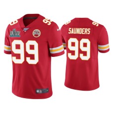 Men's Kansas City Chiefs #99 Khalen Saunders Super Bowl LIV Red Vapor Limited Jersey