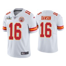 Men's Kansas City Chiefs #16 Len Dawson Super Bowl LV White Vapor Limited Jersey