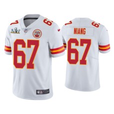 Men's Kansas City Chiefs #67 Lucas Niang Super Bowl LV White Vapor Limited Jersey