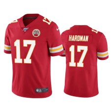 Men's Kansas City Chiefs #17 100th Season Mecole Hardman Red Limited Jersey