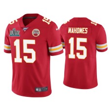 Men's Kansas City Chiefs #15 Patrick Mahomes Super Bowl LIV Red Vapor Limited Jersey