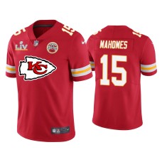 Men's Kansas City Chiefs #15 Patrick Mahomes Super Bowl LV Red Team Logo Jersey