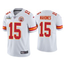 Men's Kansas City Chiefs #15 Patrick Mahomes Super Bowl LV White Vapor Limited Jersey