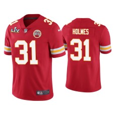 Men's Kansas City Chiefs #31 Priest Holmes Super Bowl LV Red Vapor Limited Jersey