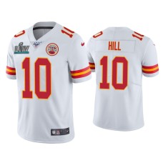 Men's Kansas City Chiefs #10 Tyreek Hill Super Bowl LIV White Vapor Limited Jersey