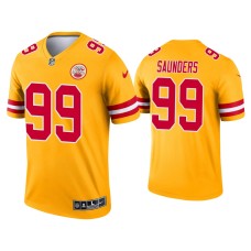 Men's Kansas City Chiefs #99 Khalen Saunders Yellow Inverted Legend Jersey