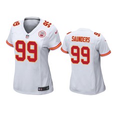 Men's Kansas City Chiefs #99 Khalen Saunders White NFL Draft Game Jersey