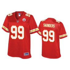 Women's Kansas City Chiefs #99 Khalen Saunders Red Pro Line Jersey