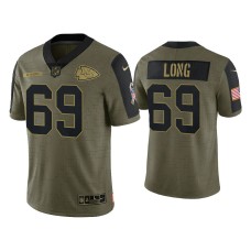 Men's Kansas City Chiefs #69 Kyle Long Olive 2021 Salute To Service Limited Jersey