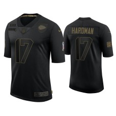 Men's Kansas City Chiefs #17 Mecole Hardman Black 2020 Salute To Service Limited Jersey