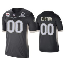 Men's Kansas City Chiefs #00 Custom 2021 AFC Pro Bowl Game Anthracite Jersey