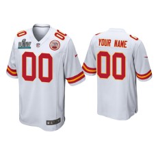 Men's Kansas City Chiefs #00 Custom Super Bowl LIV White Game Jersey