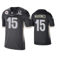 Men's Kansas City Chiefs #15 Patrick Mahomes 2021 AFC Pro Bowl Game Anthracite Jersey