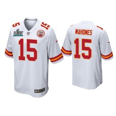 Men's Kansas City Chiefs #15 Patrick Mahomes Super Bowl LIV White Game Jersey