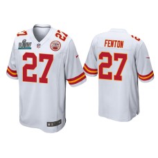 Men's Kansas City Chiefs #27 Rashad Fenton Super Bowl LIV White Game Jersey