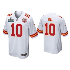 Men's Kansas City Chiefs #10 Tyreek Hill Super Bowl LIV White Game Jersey