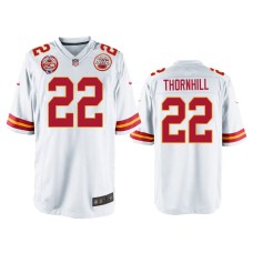 Men's Kansas City Chiefs #22 Juan Thornhill White 60th Season Game Jersey